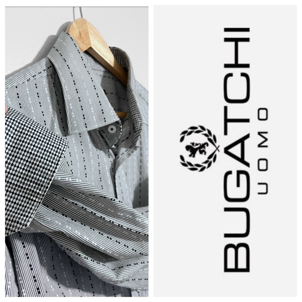 Bugatchi Uomo Big Men’s Designer Printed Shirt